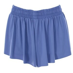 JOGONGZI Athletic Flowy Shorts Drawstring Smocked Waist Large Periwinkle Blue